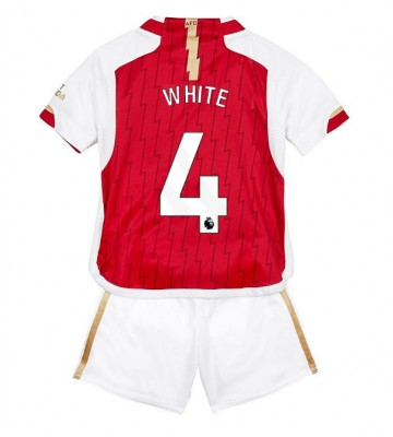 Arsenal Benjamin White #4 Koszulka Podstawowych Dziecięca 2023-24 Krótki Rękaw (+ Krótkie spodenki)